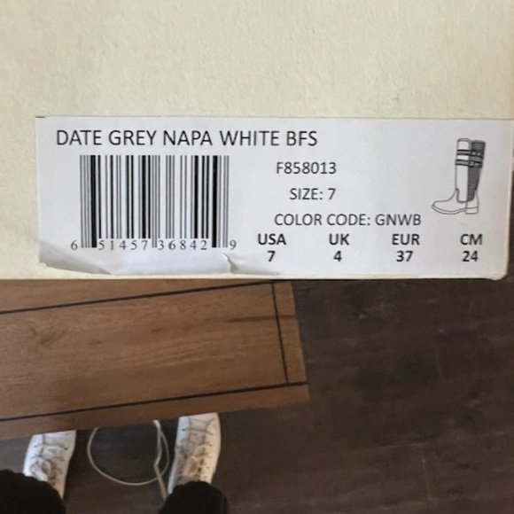 ROAN Leather Tall Shaft Boots Size 7 Color Grey/ White - Picture 12 of 12